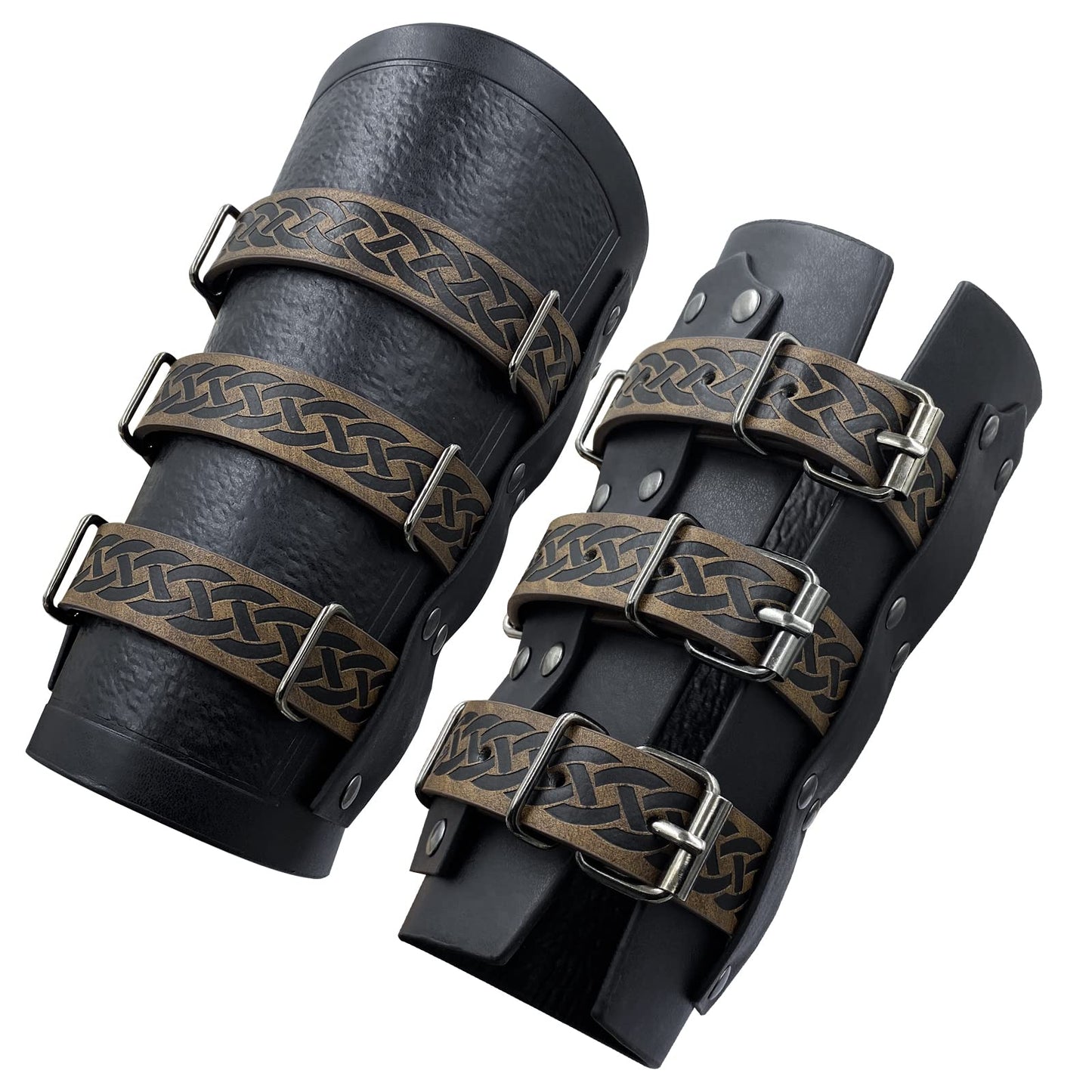 HiiFeuer Medieval Embossed Arm Bracers, Retro Faux Leather Knight Arm  Gauntlets, Vintage Renaissance Arm Guards