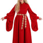 Robin Red Belled Sleeves Dress