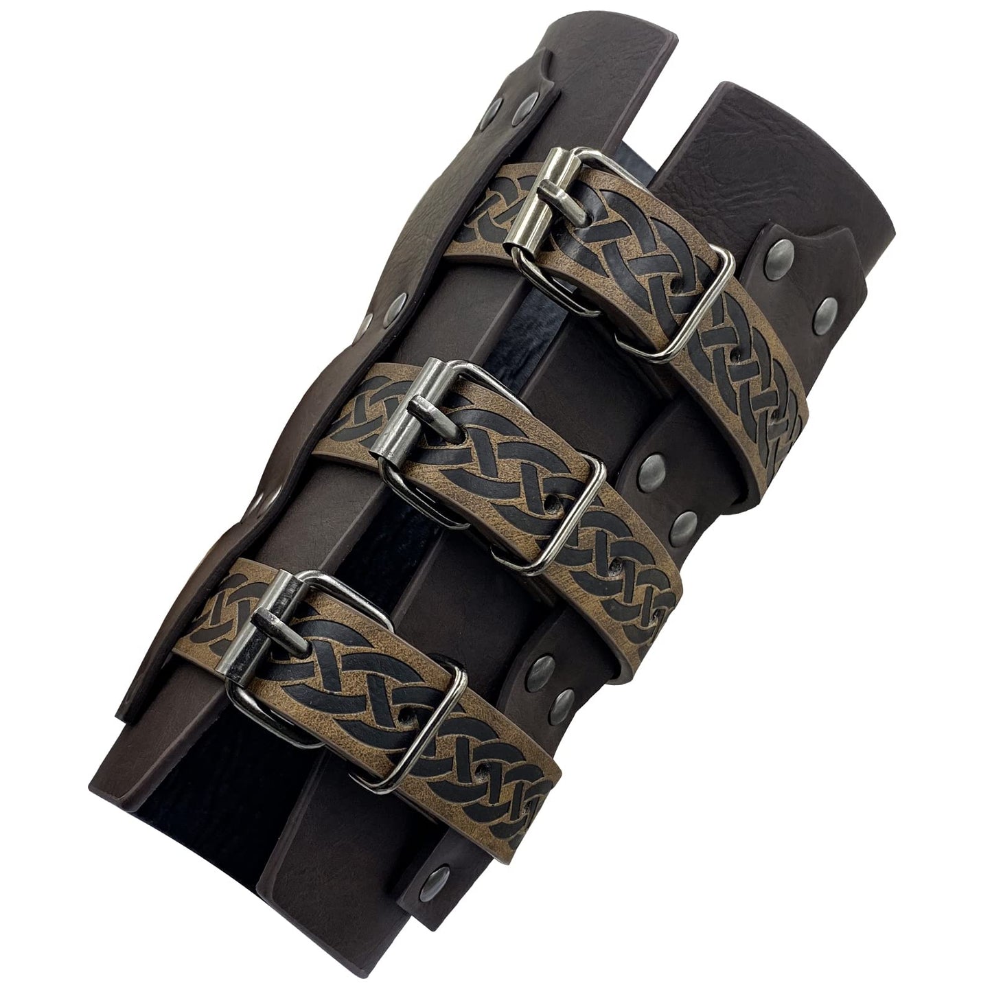 HiiFeuer Medieval Vintage Faux Leather Bracers, Retro Buckle Fastening -  vikingshields