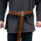 JAOYU Medieval Viking Belt for Men Renaissance Knight Belt Embossed PU Leather O Ring Belt Viking Costume LARP Accessories Brown