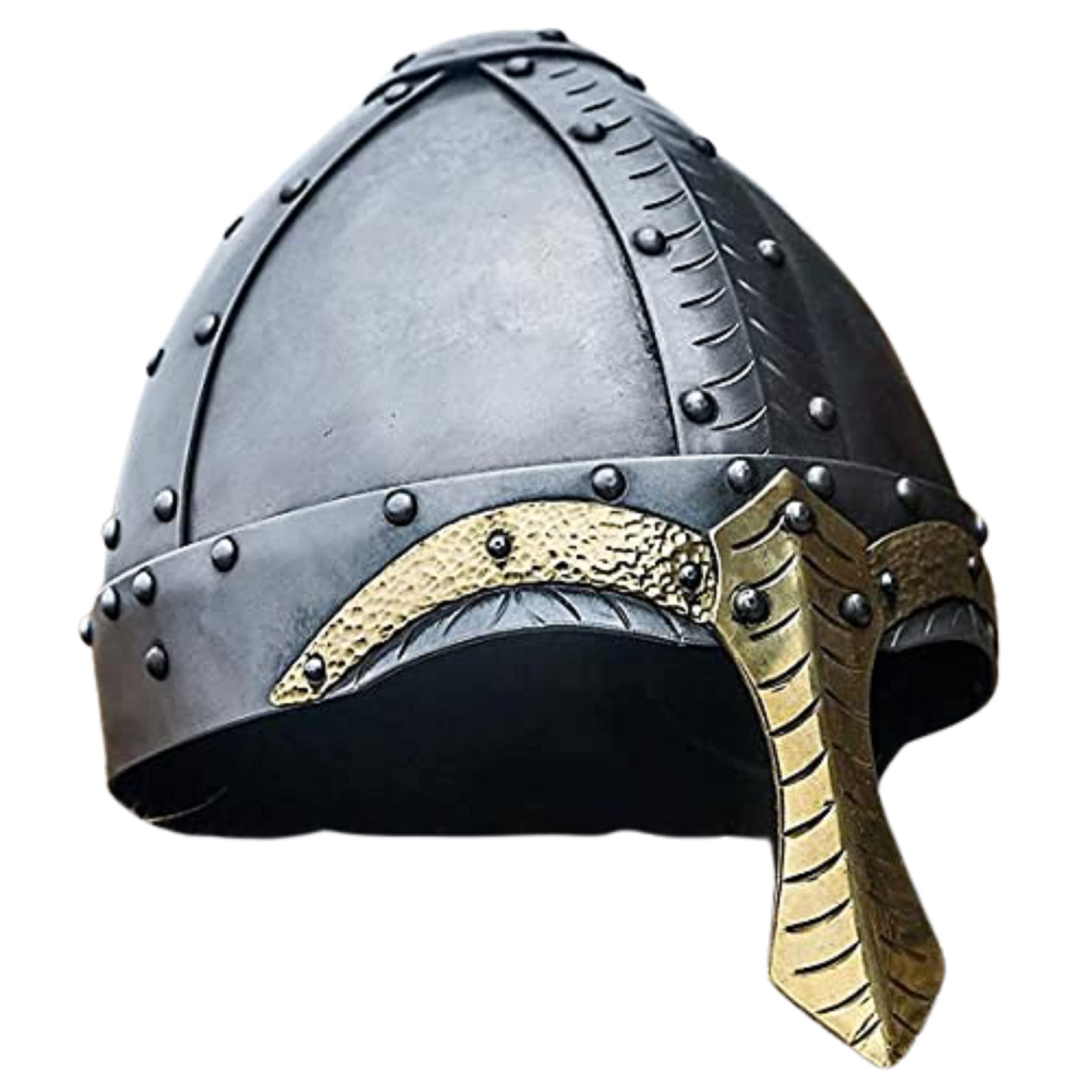 Medieval Viking Winged Norman Helmet Steel & Brass Armor Viking Helmet