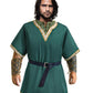 TOGROP Mens Medieval Costume Viking Tunic Knight Warrior Renaissance Shirts with Belt X-Large Green