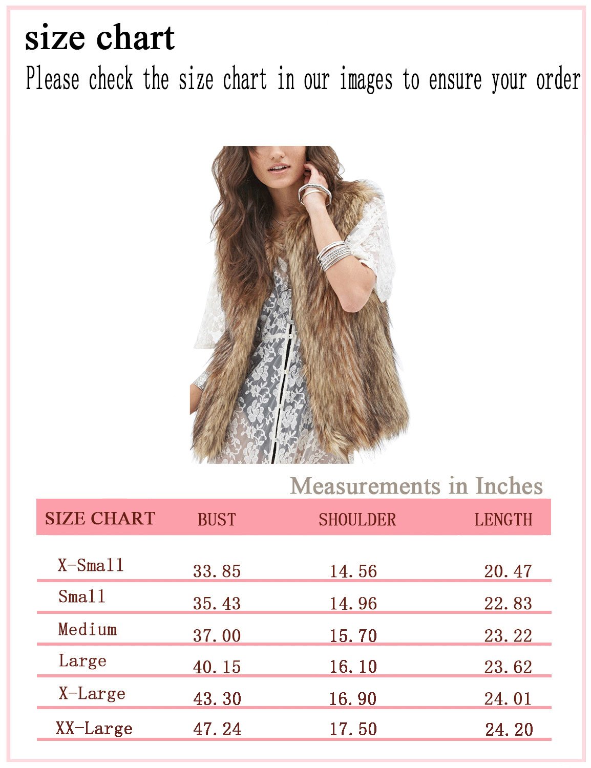 Tanming Women's Fashion Autumn And Winter Warm Short Faux Fur Vests Large Grey