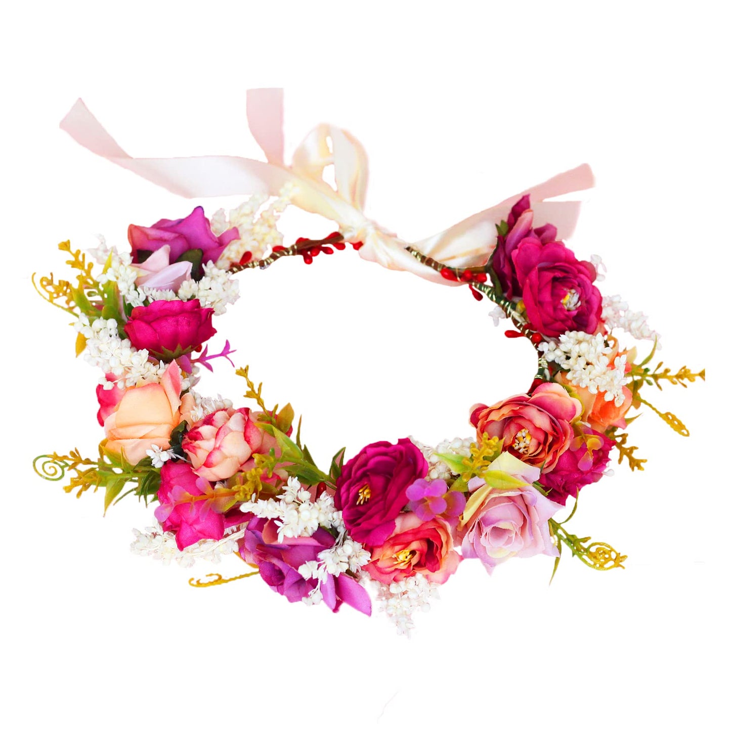 Vivivalue Floral Crown Girl Floral Headband Flower Headpiece Halo Wedding Party Photos I