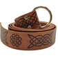 Dark Brown Celtic Knot Embossed PU Leather Medieval Viking Belt Retro Renaissance Cosplay Costume Accessory