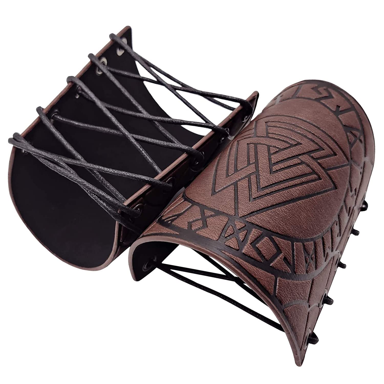 Viking Thor's Hammer Leather Bracers, Nordic Men Medieval Guards Knight Arm  Archery Armor, for LARP Halloween Cosplay Wrist Guard (Color : Thor Hammer  Brown, Size : 18X13cm) : : Clothing, Shoes & Accessories
