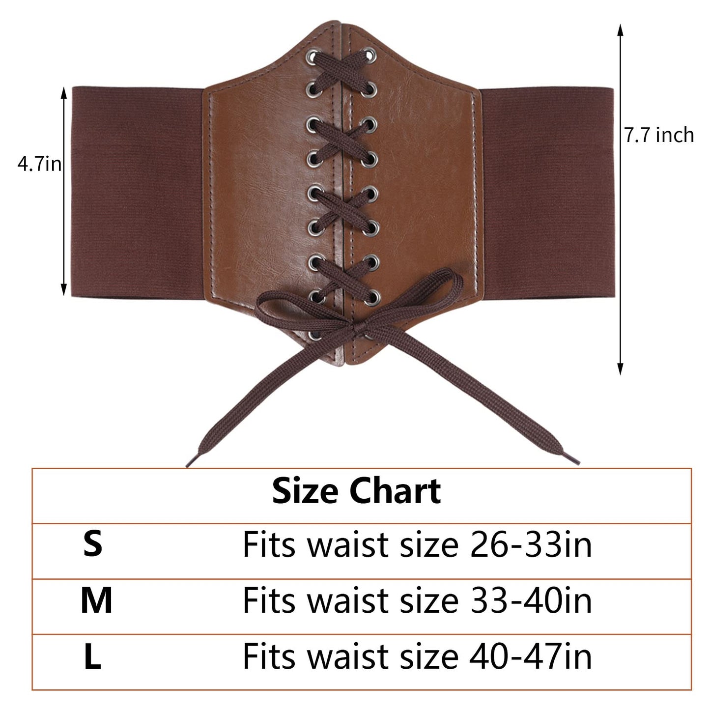 Corset Belt Elastic Faux Leather Gauntlet Wristband for Women Halloween Medieval Renaissance Pirate Viking Warrior Cosplay Small Brown