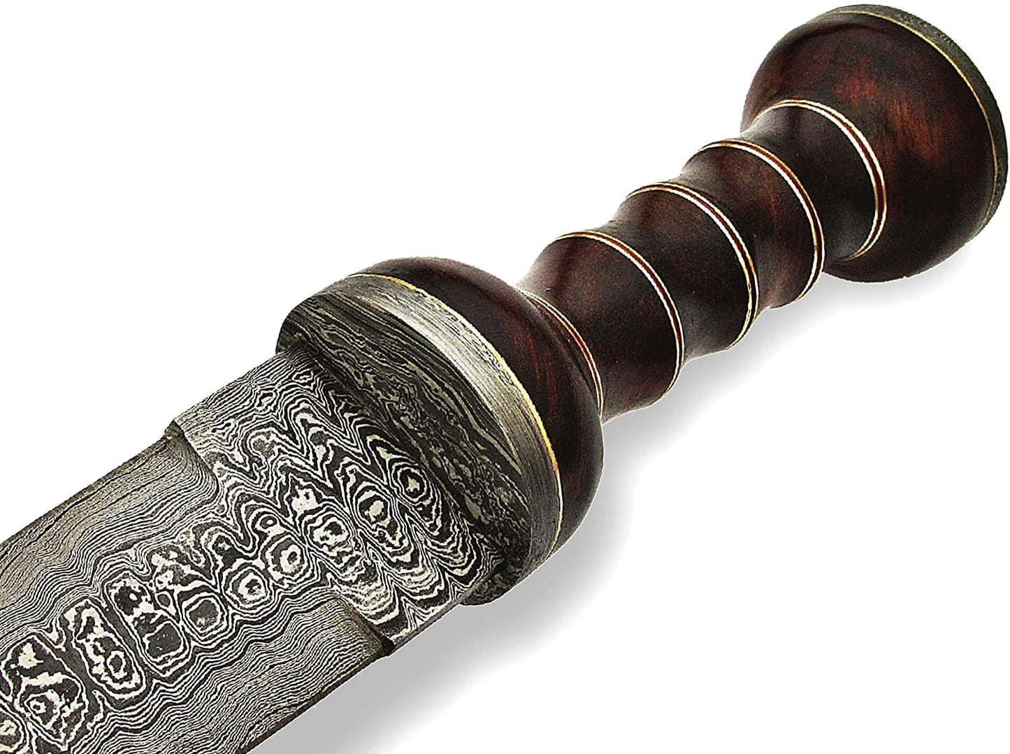 REG-2197 - Custom Handmade Damascus Steel 17 Inches Dirk Blade Knife - Perfect Grip Rose Wood Handle Scottish Dir