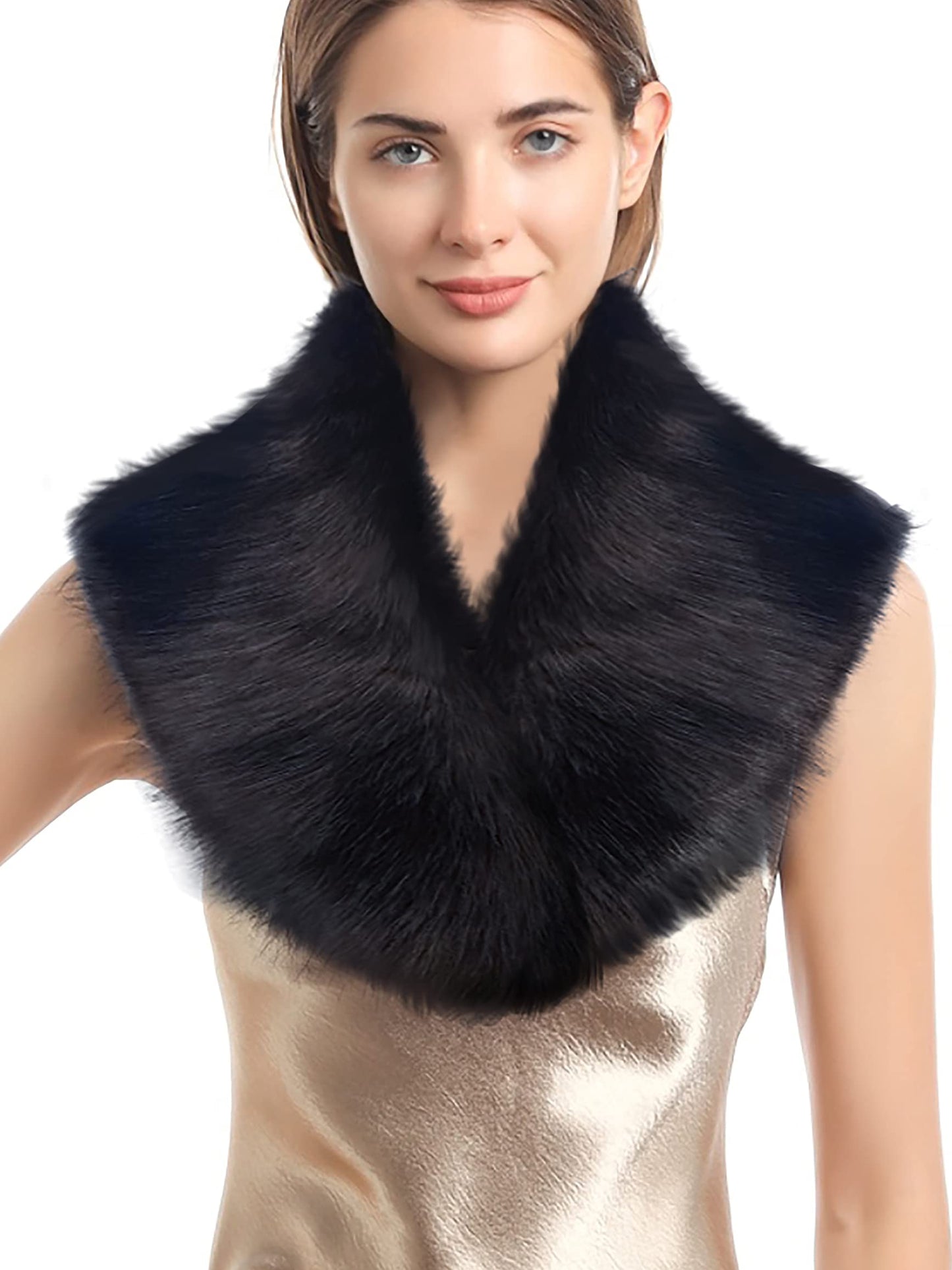 Soul Young Faux Fur Collar Women's Neck Warmer Scarf Wrap 80cm,31.5in A-nature