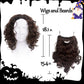 HOMELEX Jesus Beard And Wig - Halloween Funny Father Time Costume Accessory for Adults Brown