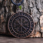 LANGHONG 1PCS Norse Viking Necklace For Men Compass Vegvisir Necklace Original Talisman Jewelry Antique Silver
