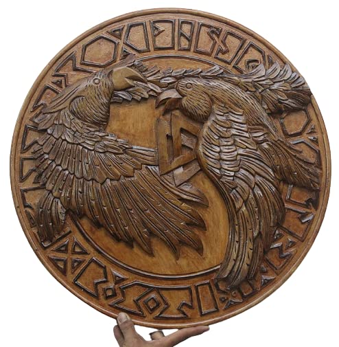 Hugin and Munin Authentic Battleworn Viking Shield, 24"