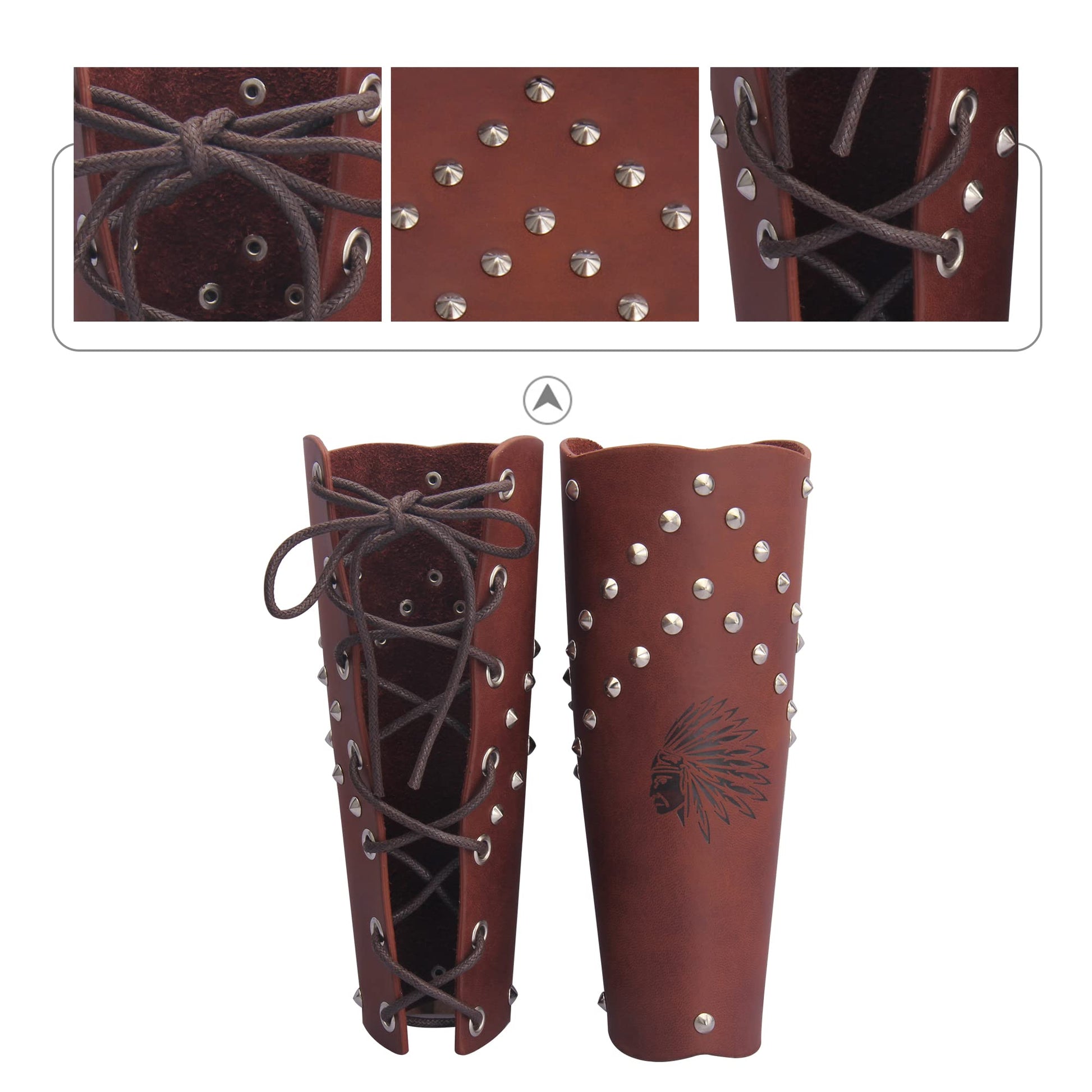 Viking Arm Bracers Leather Armor Cuffs LARP - vikingshields