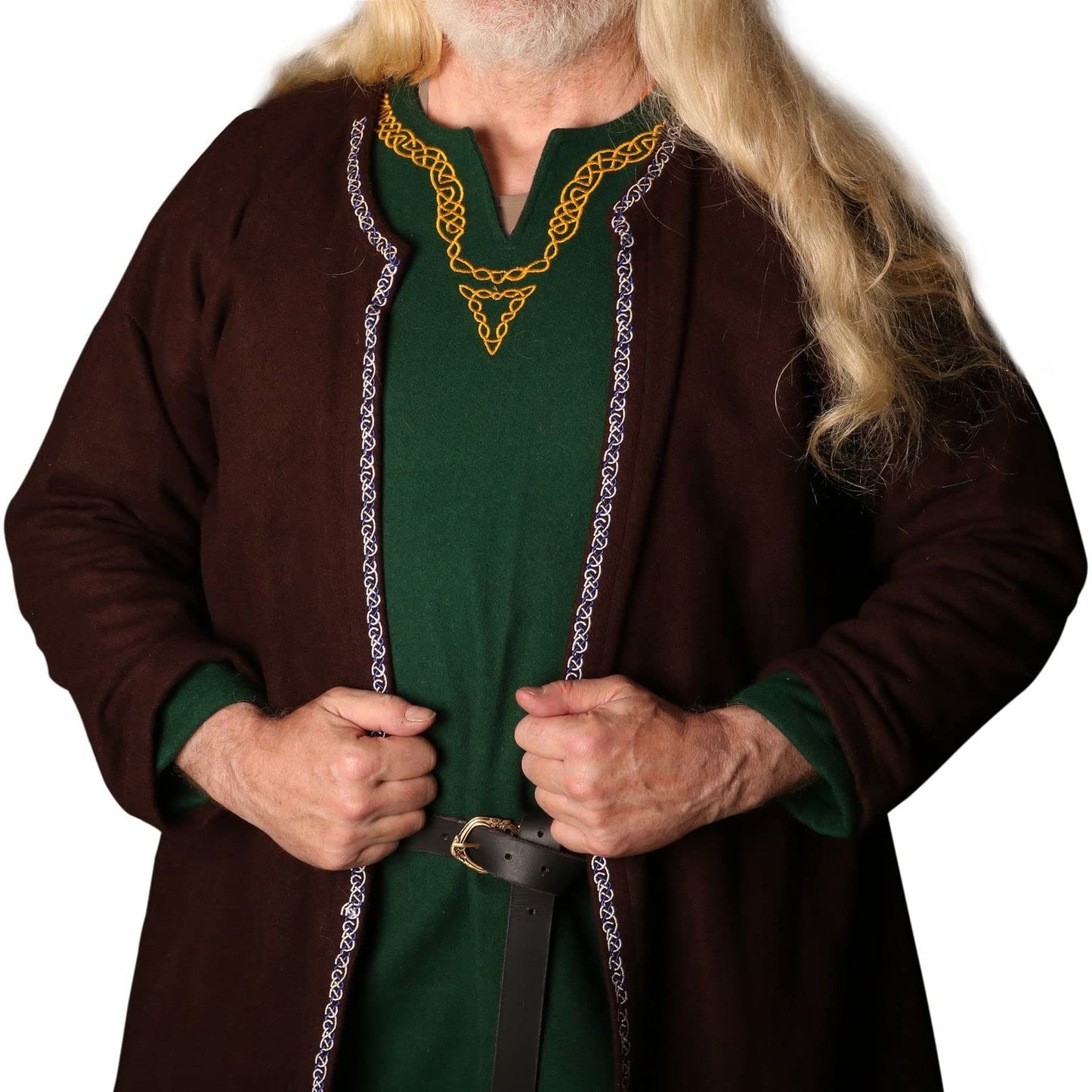 Hedeby Embroidered Klappenrock Kaftan Woolen Viking Coat