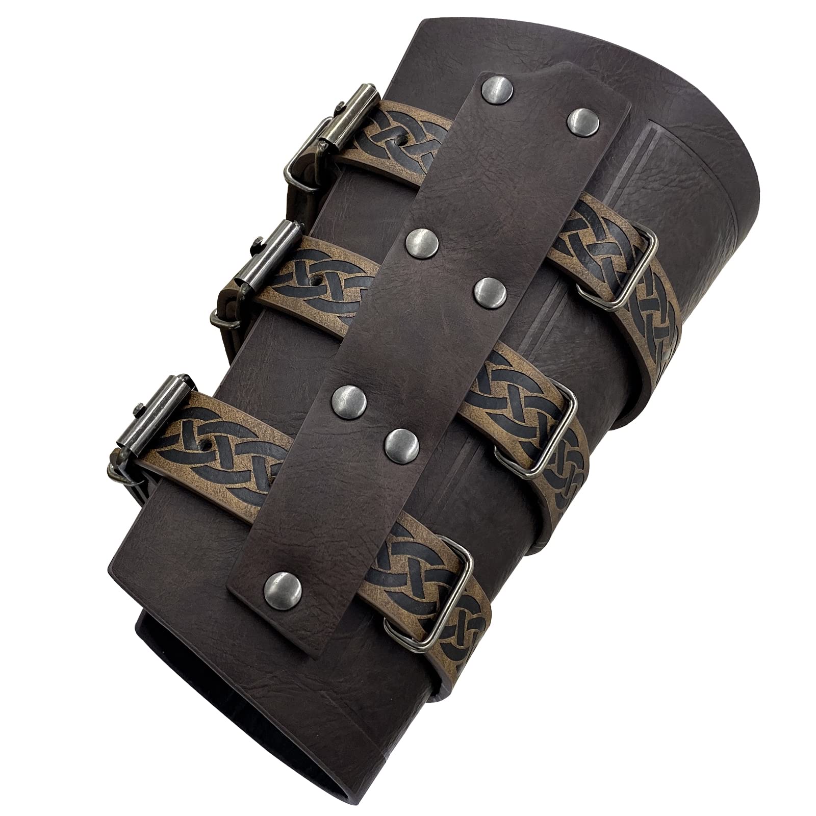  GelConnie Leather Gauntlets Wristband Medieval Arm Bracer  Archery Arm Guard Wide Viking Armor Renaissance Wrist Cuffs For Women