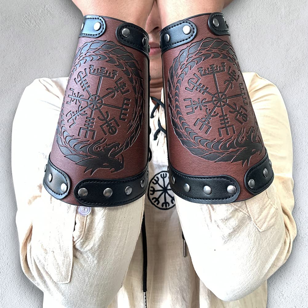 Viking Bracers Medieval Leather Bracers Arm Armor Gauntlet Wristband Arm  Guards - AbuMaizar Dental Roots Clinic