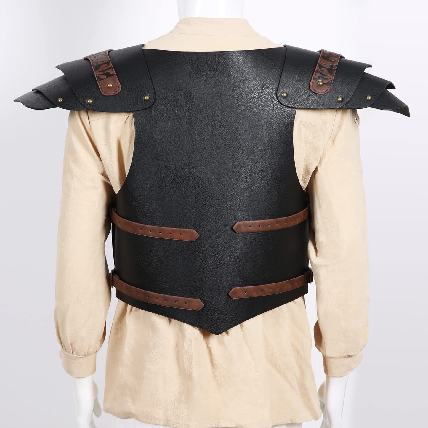 HZMAN Viking Warrior Chest Armor Medieval PU Leather Vest