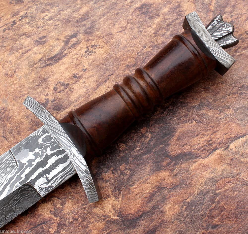 Custom Hand Forged Damascus Steel Swiss Dagger Sword