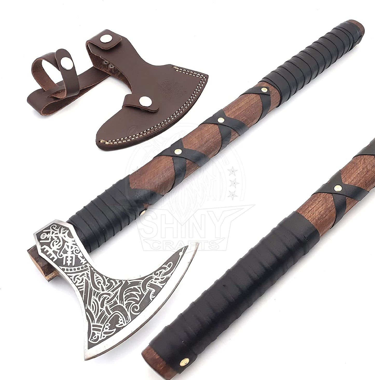 Fenrir Knotwork Handmade Carbon Steel Viking Axe