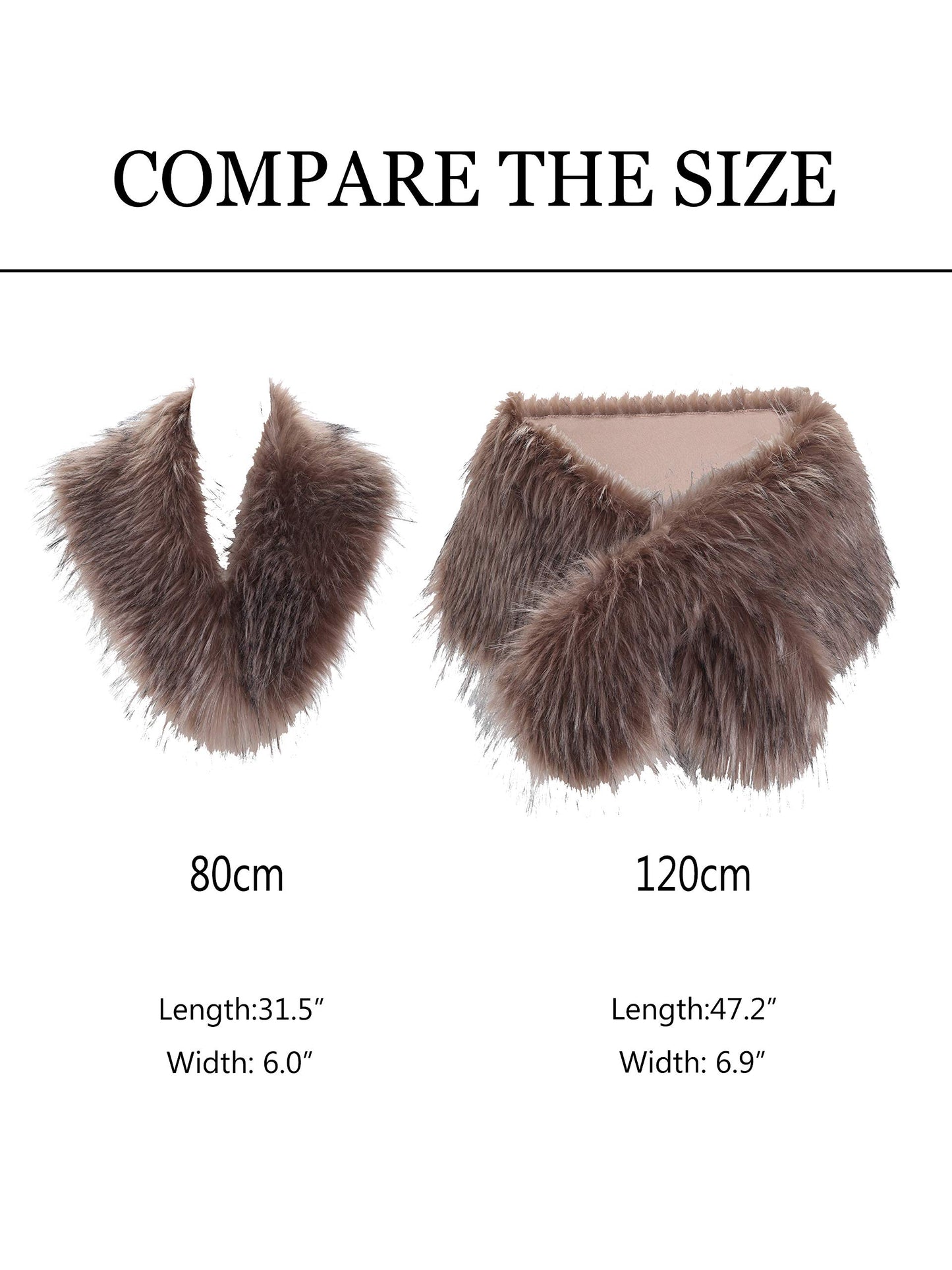 Soul Young Faux Fur Collar Women's Neck Warmer Scarf Wrap 80cm,31.5in A-nature