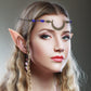 FRESHME Elf Ears with Deer Head Chain, Sliver Antler Headpieces and Fairy Ears Viking Vintage Headbands Headdress Jewelry for Women Girls Masquerade Halloween Cosplay Costume Hair Accessories Sliver Antler Headpiece