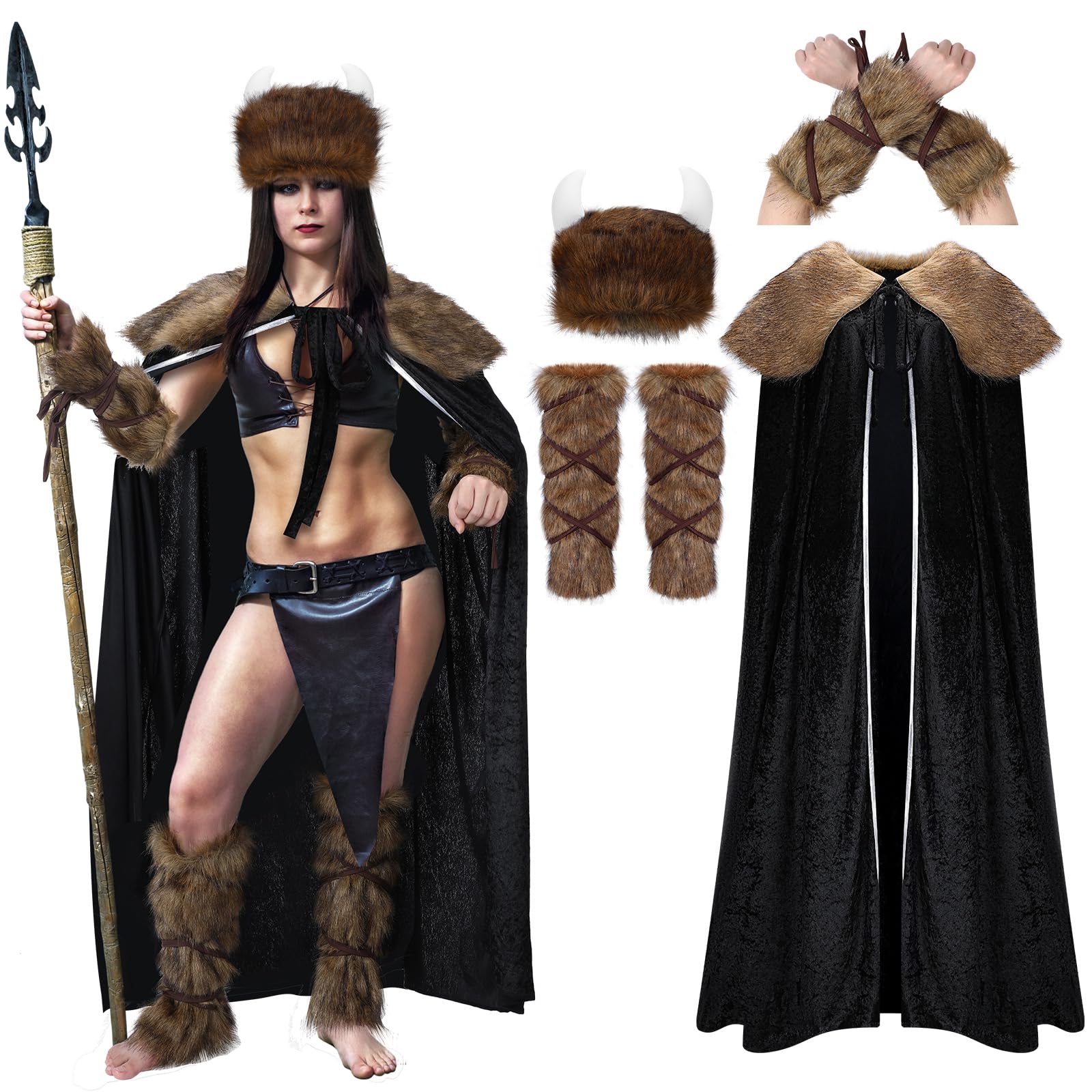 Jeyiour Women Viking Costumes Halloween Viking Warrior Costume Viking –  vikingshields