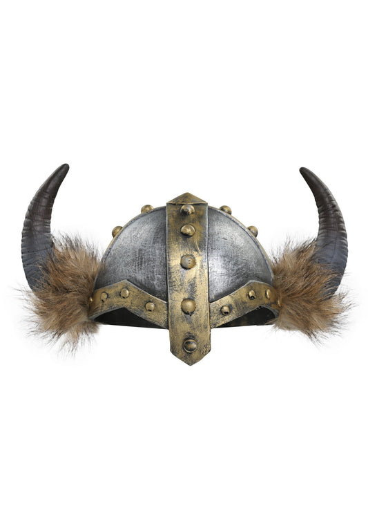 Fun Costumes Women's Horned Viking Faux Fur Trimmed Helmet Standard