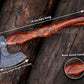 Rosewood Bearded Viking Axe - Radial Folded Damascus Steel