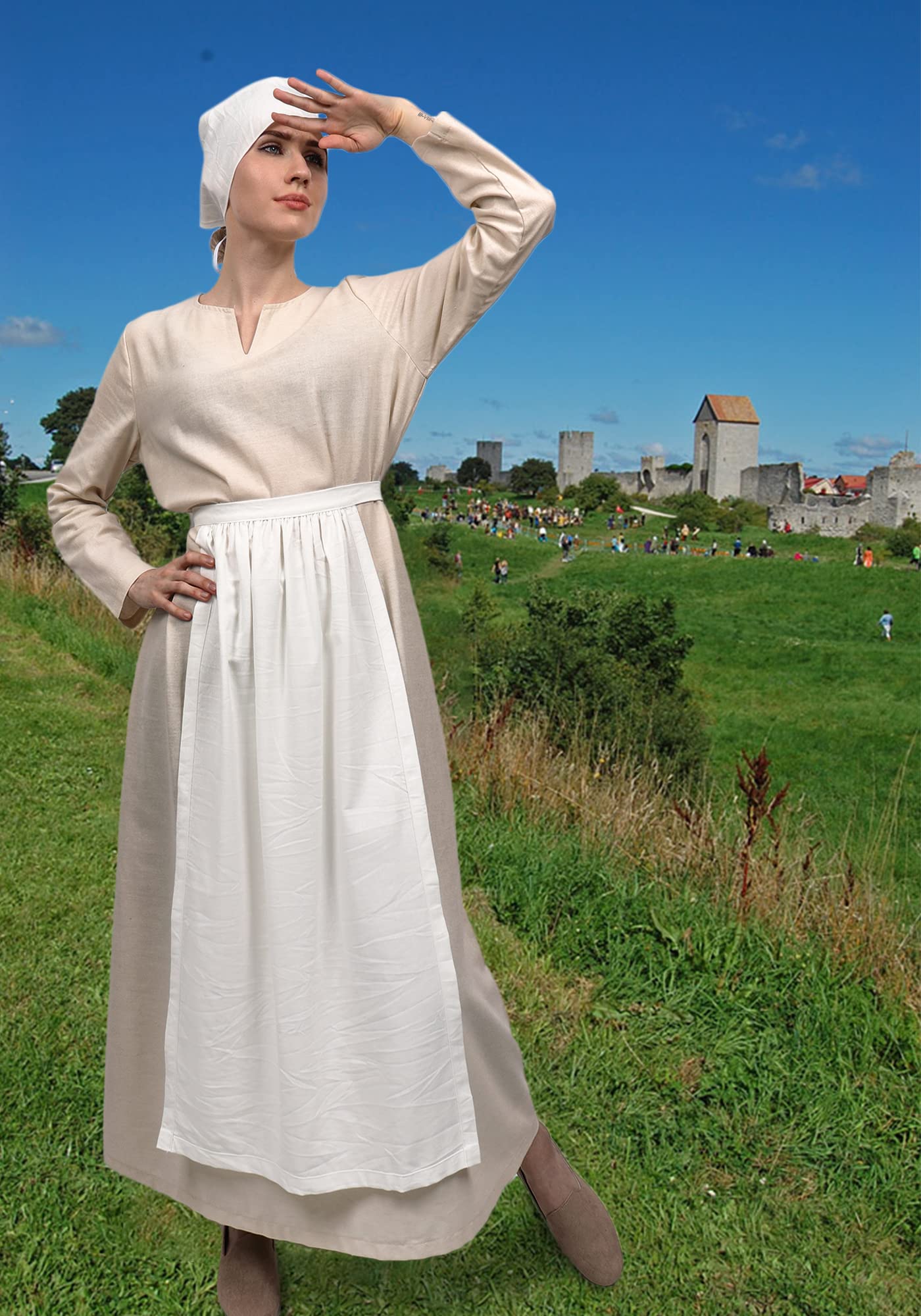 Women's Medieval Linen Tunic Dress Cosplay Underdress vikingshields Women's Medieval Linen Tunic Dress Cosplay Underdress vikingshields