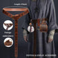 Belt Pouch Waist Bag 4PCS Retro Medieval Viking Bag Leather Belt Renaissance Halloween Festival Cosplay Costume Accessories (1-Black) 1-Black