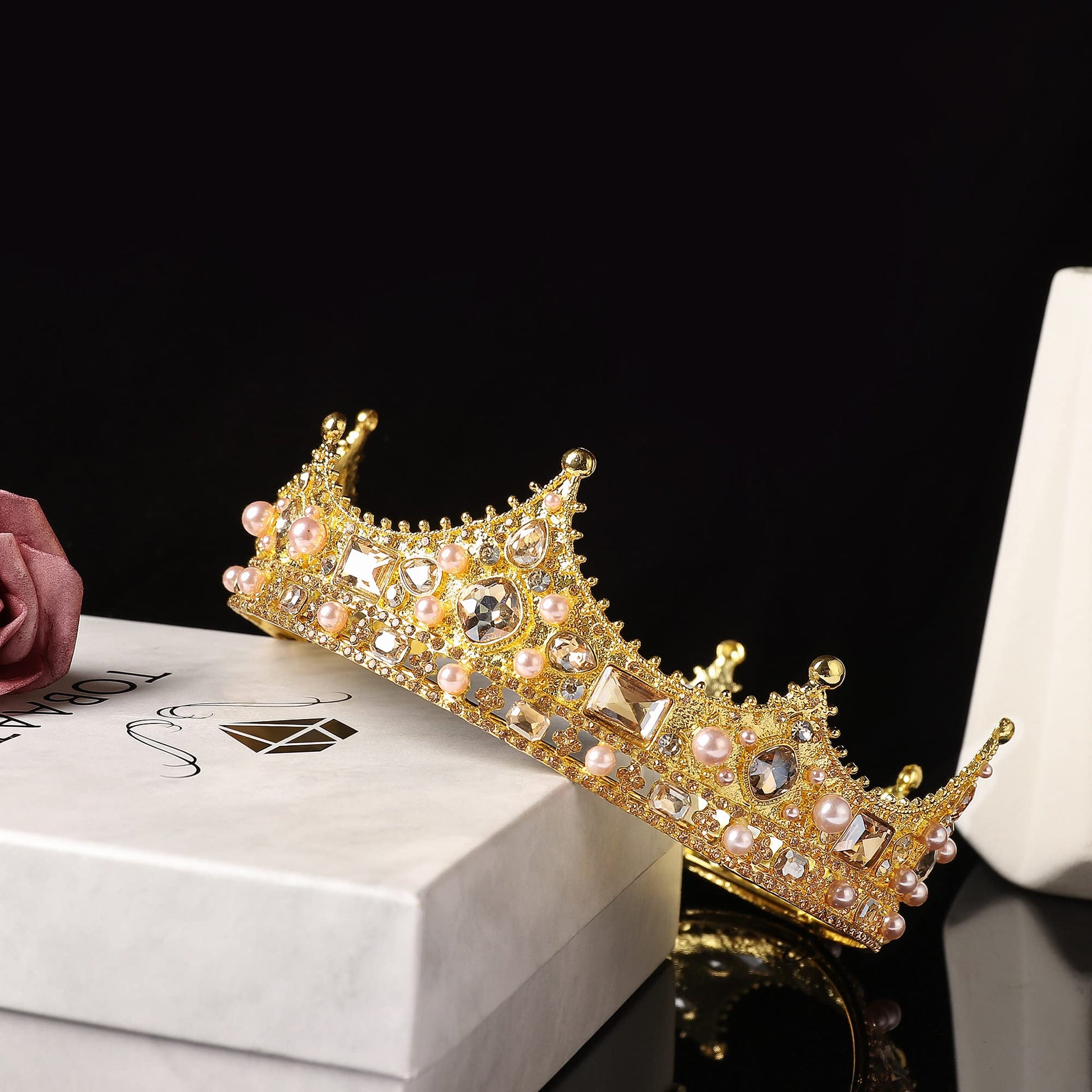 TOBATOBA King Crown, Gold Crown for Men Royal Crown Prince Tiara for  Birthday, One Size, Metal : : Clothing, Shoes & Accessories