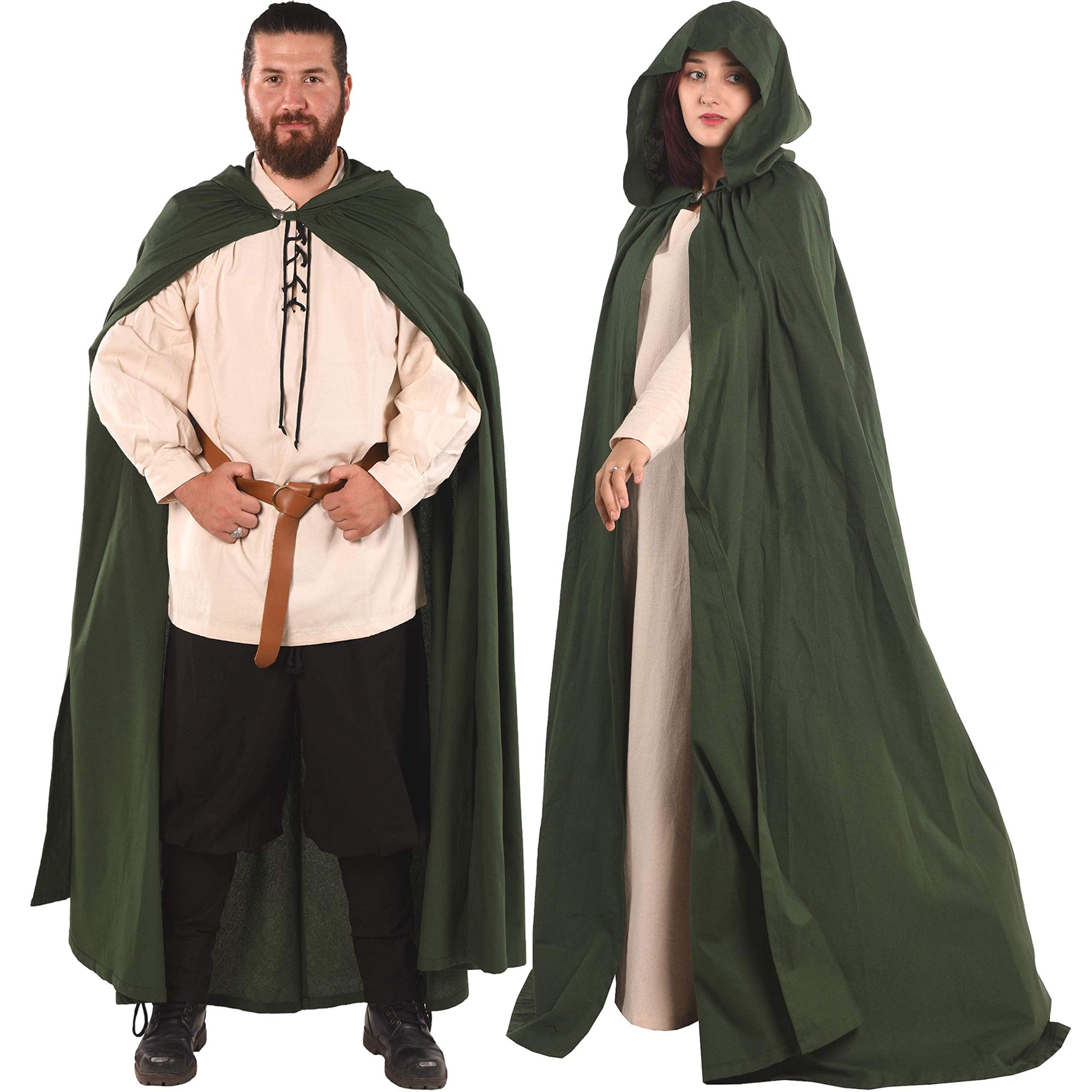 HERO Cotton Medieval Viking Renaissance Hooded COTTON CANVAS Cloak Made in  Turkey by Bycalvina.com 