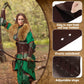 Mepase 4 Pcs Viking Costume Set Include Faux Fur Collar Halloween Lace up Waist Belt 2 Pu Leather Gauntlet Wristband Brown
