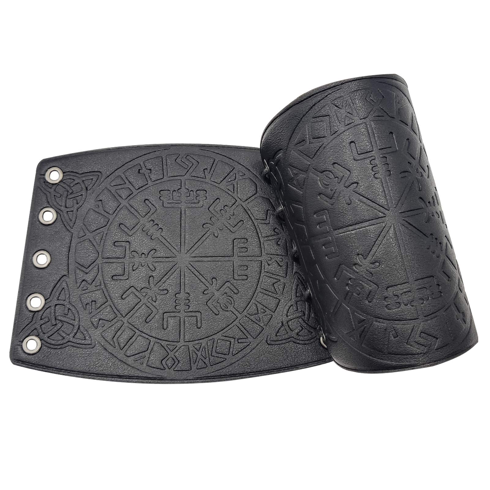 1/2PCS PU Leather Knights Wristband Medieval Bracers Arm Armor Viking  Cosplay
