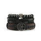 HZMAN Genuine Leather Tree of life Bracelets Men Women, Tiger Eye Natural Stone Lava Rock Beads Ethnic Tribal Elastic Bracelets Wristbands Classic Set