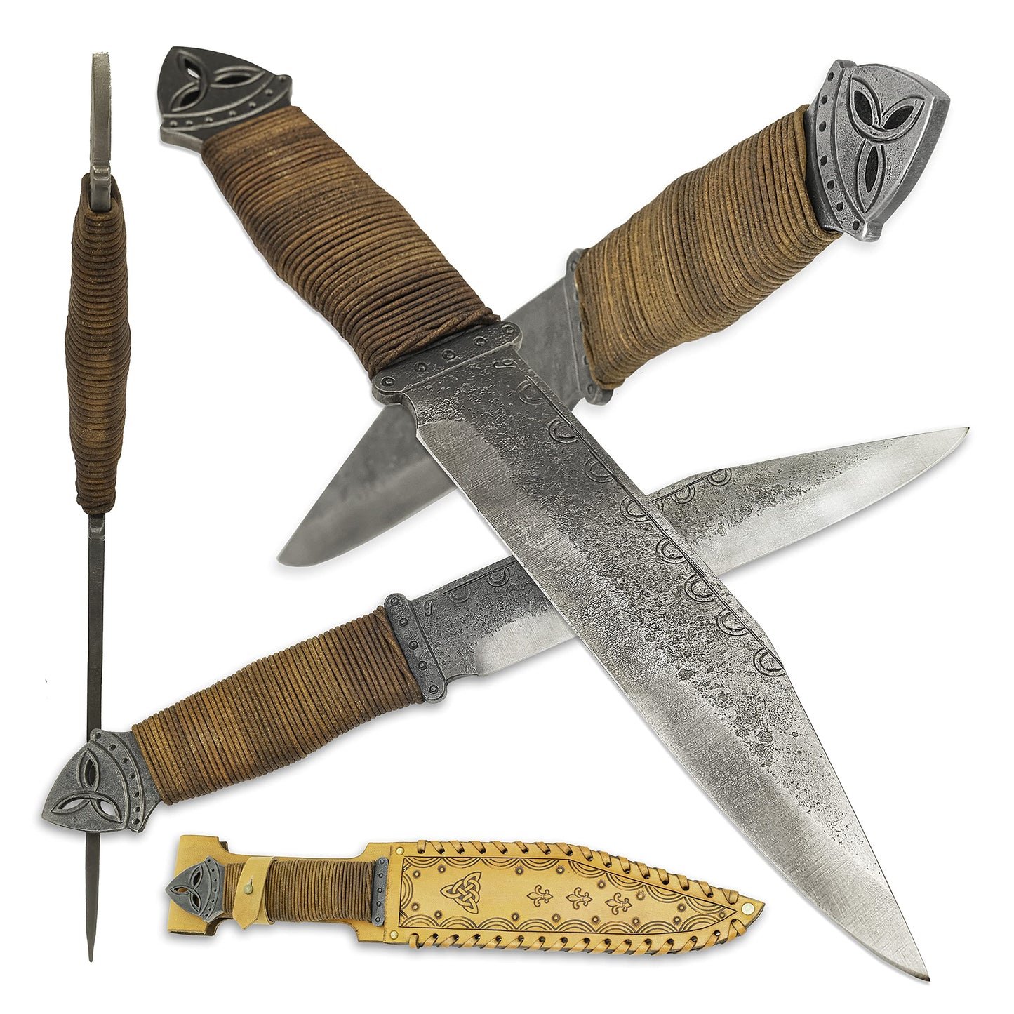 Odin Hand-Forged Knife with Tooled Sheath