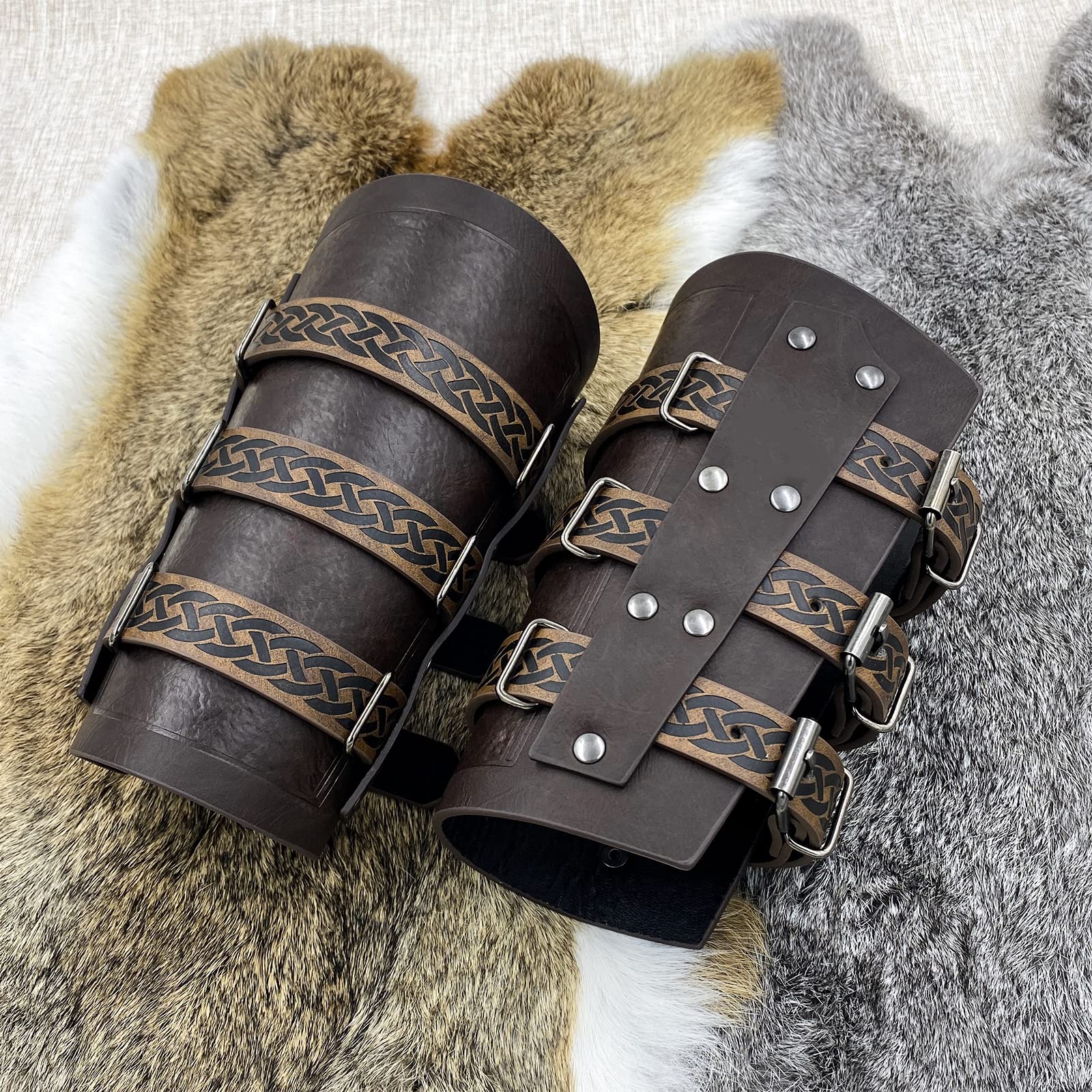 Viking Costume Men Viking Gauntlet Wrist Bracer Viking Leather