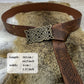 HiiFeuer Viking Embossed Buckle Belt, Nordic Faux Leather Knight Belt, Retro Medieval Warrior Belt for LARP Cosplay Halloween Brown B