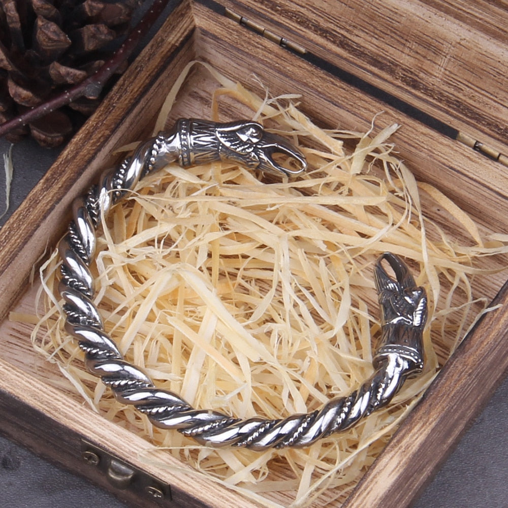Ravens Huginn And Muninn Steel Bracelet