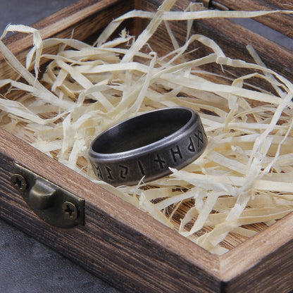 Valknut And Rune Viking Amulet Ring