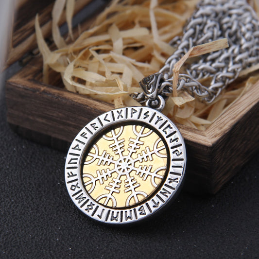 Helm of Awe Rotatable Pendant Necklace