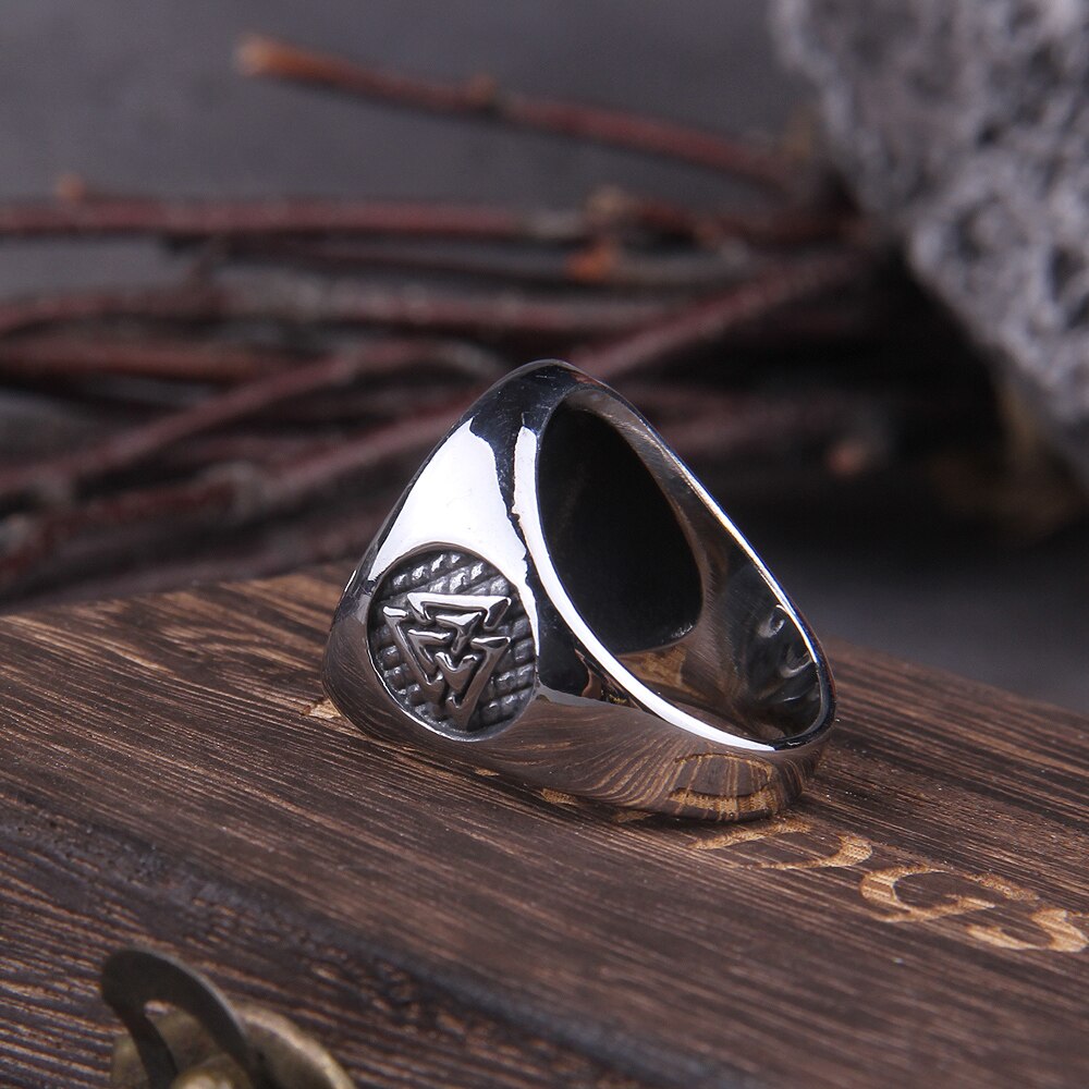 Triquetra and Valknut Celtic Gold Like Ring