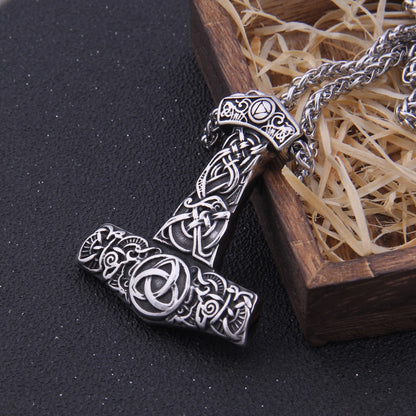 Mjolnir Thor's Hammer Steel Pendant Necklace
