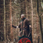 Ivar the Boneless Red and Black Slavic Sun Plank Viking Shield, 24"