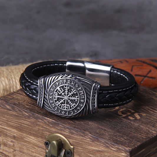Vegvisir Compass Leather Bracelet