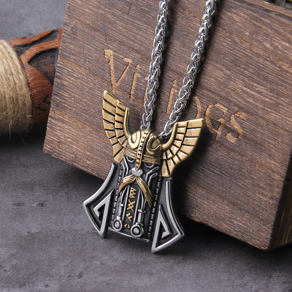 Gold and Silver Odin Necklace