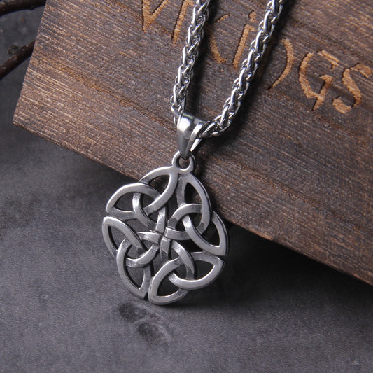Celtic Five Fold Knot Pendant Necklace