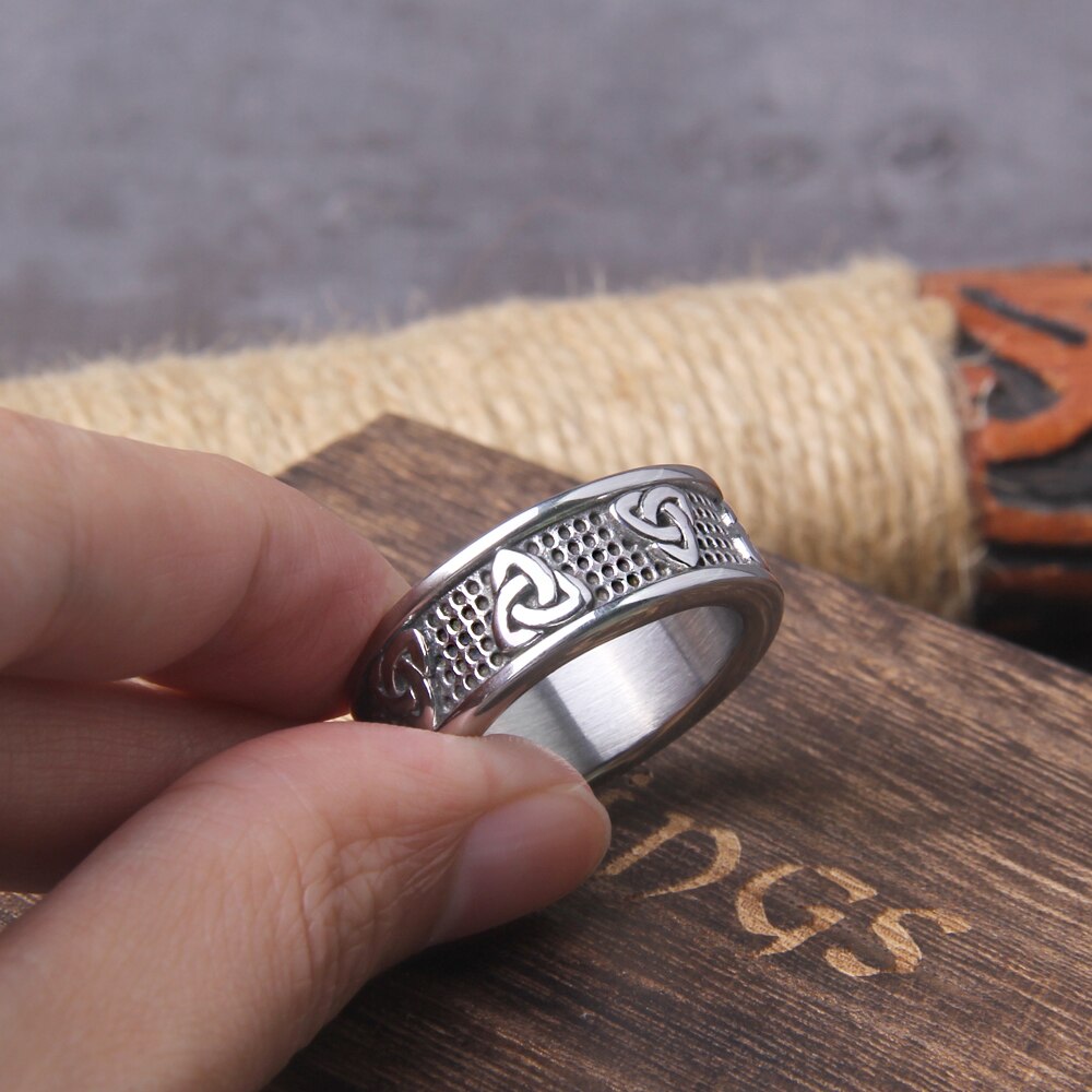 Celtic Knots Steel Viking Ring
