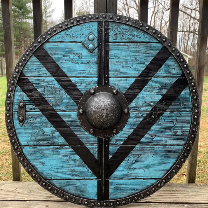 Lagertha Shieldmaiden Plank Blue Viking Shield, 24