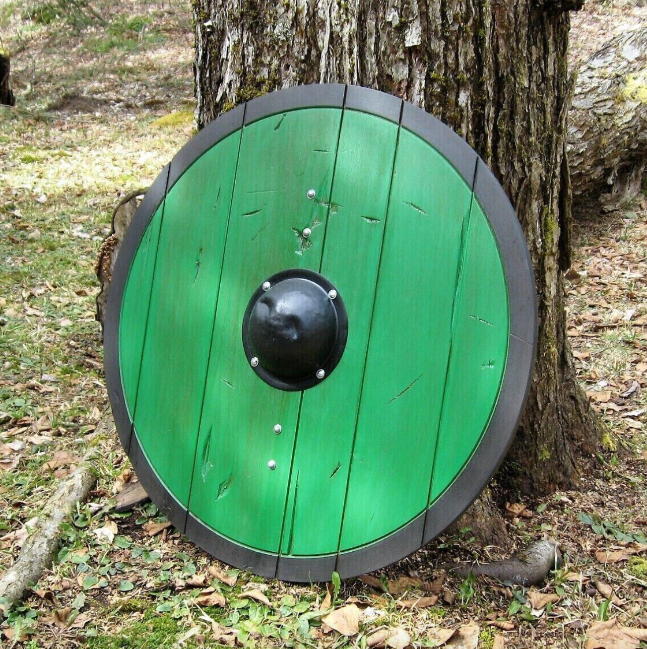 Green Medieval Plank Viking Shield, 24"